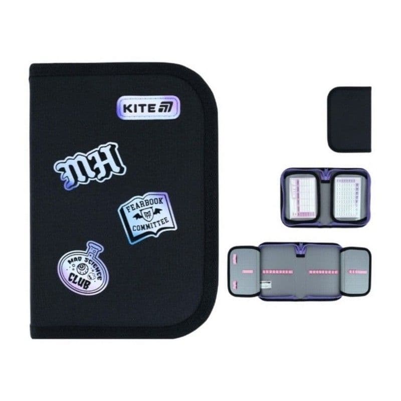 Пенал "Kite" Monster High 1від.,б/н,з 2 відворотами №MH26-622 — купити | Канцелярський Сад