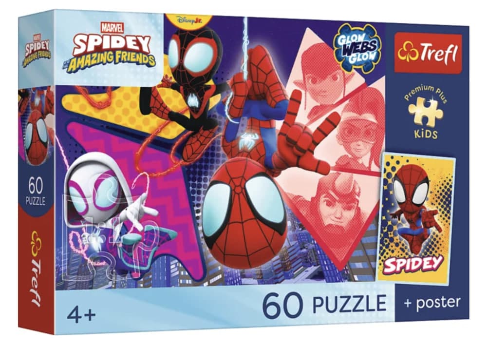 Пазли Trefl 60ел. Premium Plus Kids Spidey and his Amazing Friend Marvel Дивовижна пригода — купити | Канцелярський Сад