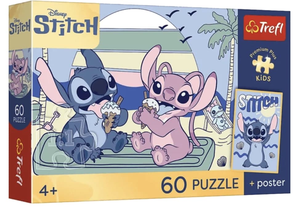 Пазли Trefl 60ел. Premium Plus Kids Disney Lilo&Stitch Час гри зі Стічем №17430 — купити | Канцелярський Сад