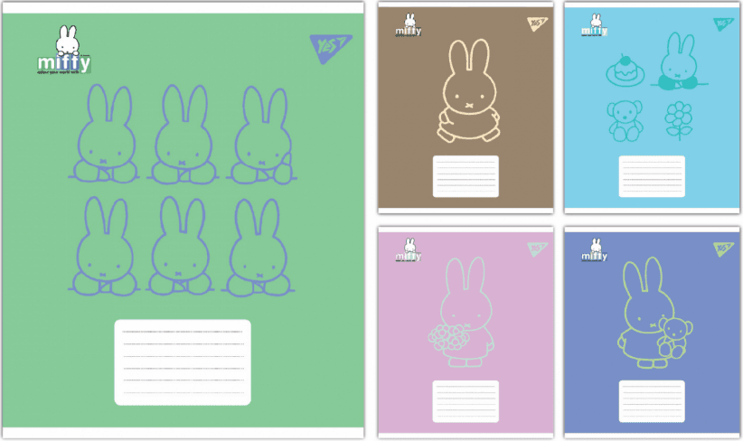 Зошит 12арк. кос.лін. YES Miffy Bunny №767619 — купити | Канцелярський Сад
