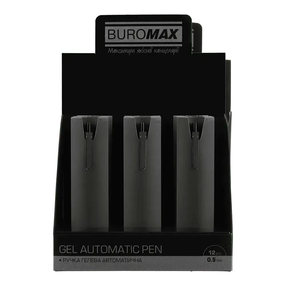 Ручка авт. гел. "Buromax" №BM.83100-01 Silk 0.5мм синя, корп. чорний — фото 9