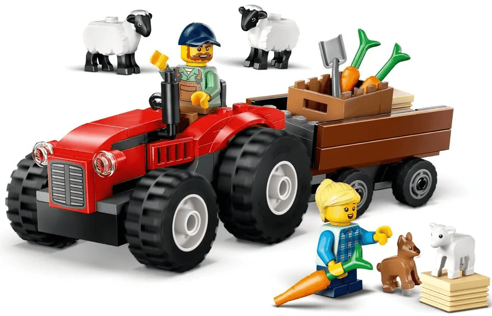 Конструктор "LEGO" City Червоний фермерський трактор із причепом і вівцями №60461 — фото 9