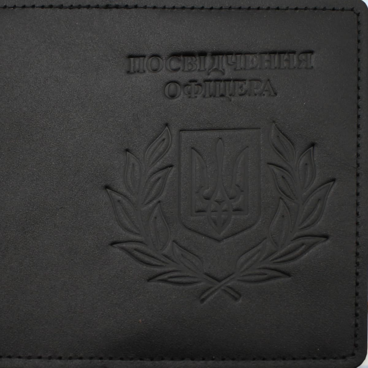 Обклад. на посвідчення офіцера Герб Колос шкіра чорн. тисн. №49345 — фото 10