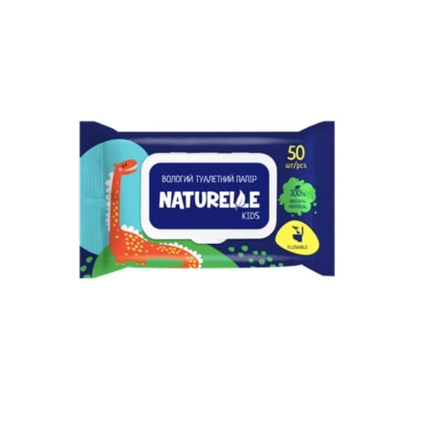 Туалетний папір вологий "Naturelle kids" 50шт №1073 — купити | Канцелярський Сад