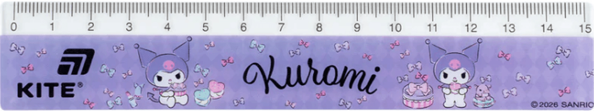 Лінійка пласт. 15см "Kite" №HK26-090-1 Kuromi — купити | Канцелярський Сад