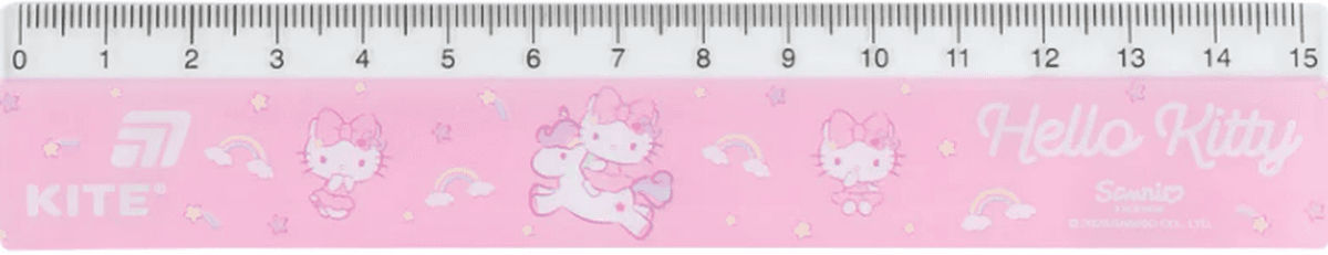 Лінійка пласт. 15см "Kite" №HK26-090-2 Hello Kitty — купити | Канцелярський Сад