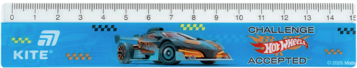 Лінійка пласт. 15см "Kite" №HW26-090 Hot Wheels — купити | Канцелярський Сад
