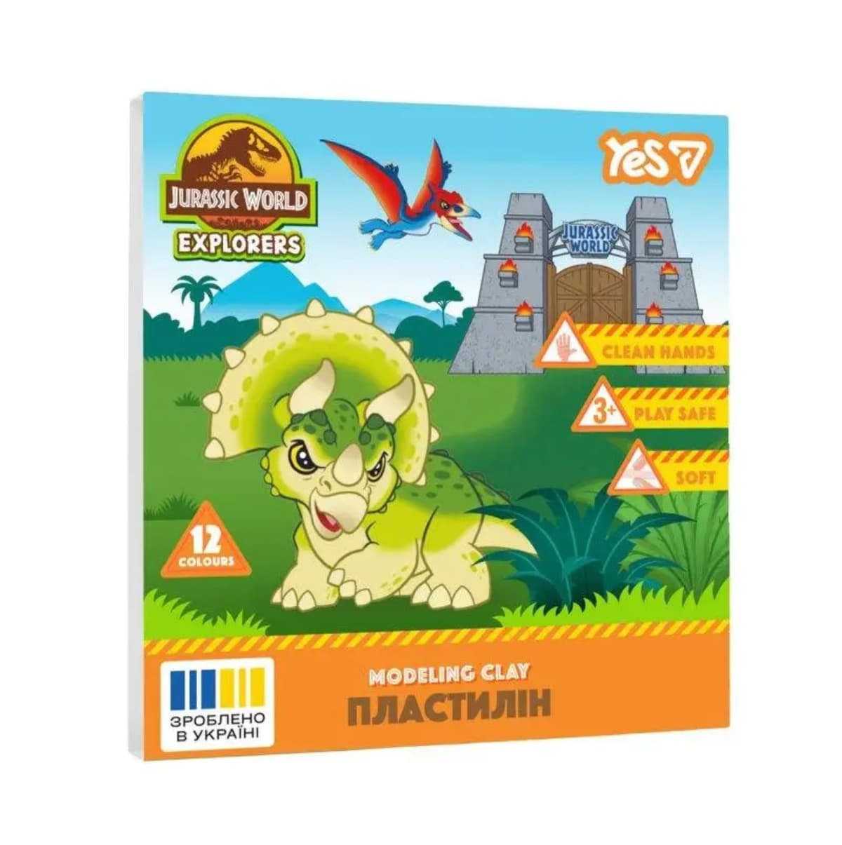 Пластилін "Yes" Jurassic World.Kids 12 кольор. 240гр №540730 — купити | Канцелярський Сад