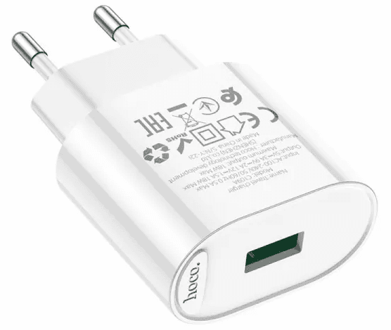 Зарядний пристрій Hoco №C109A швидка зарядка 1USB+Type-C 3.0A white/Breidon — фото 9