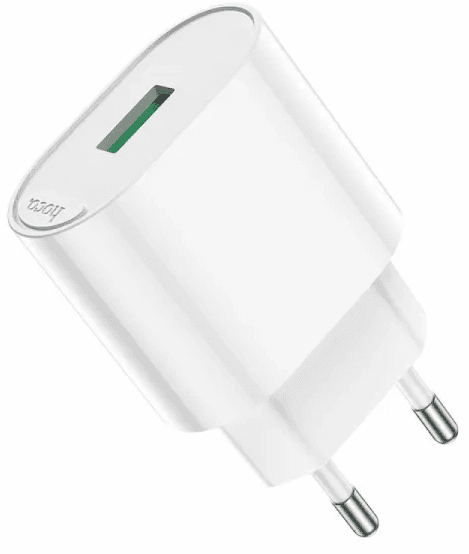 Зарядний пристрій Hoco №C109A швидка зарядка 1USB+Type-C 3.0A white/Breidon — купити | Канцелярський Сад
