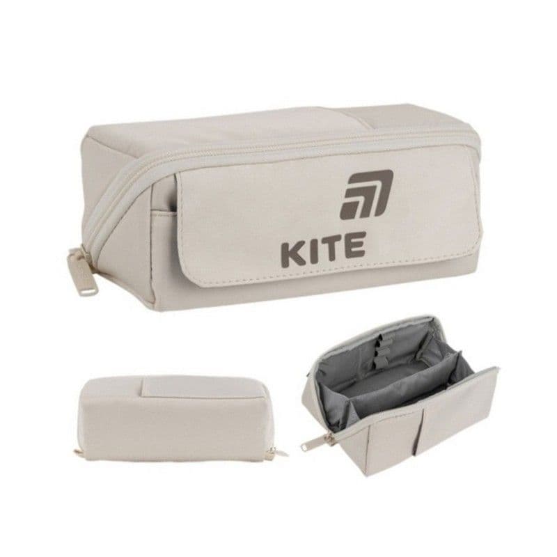 Пенал "Kite" 1від.,м'який,бежевий №K26-2702-1 — купити | Канцелярський Сад