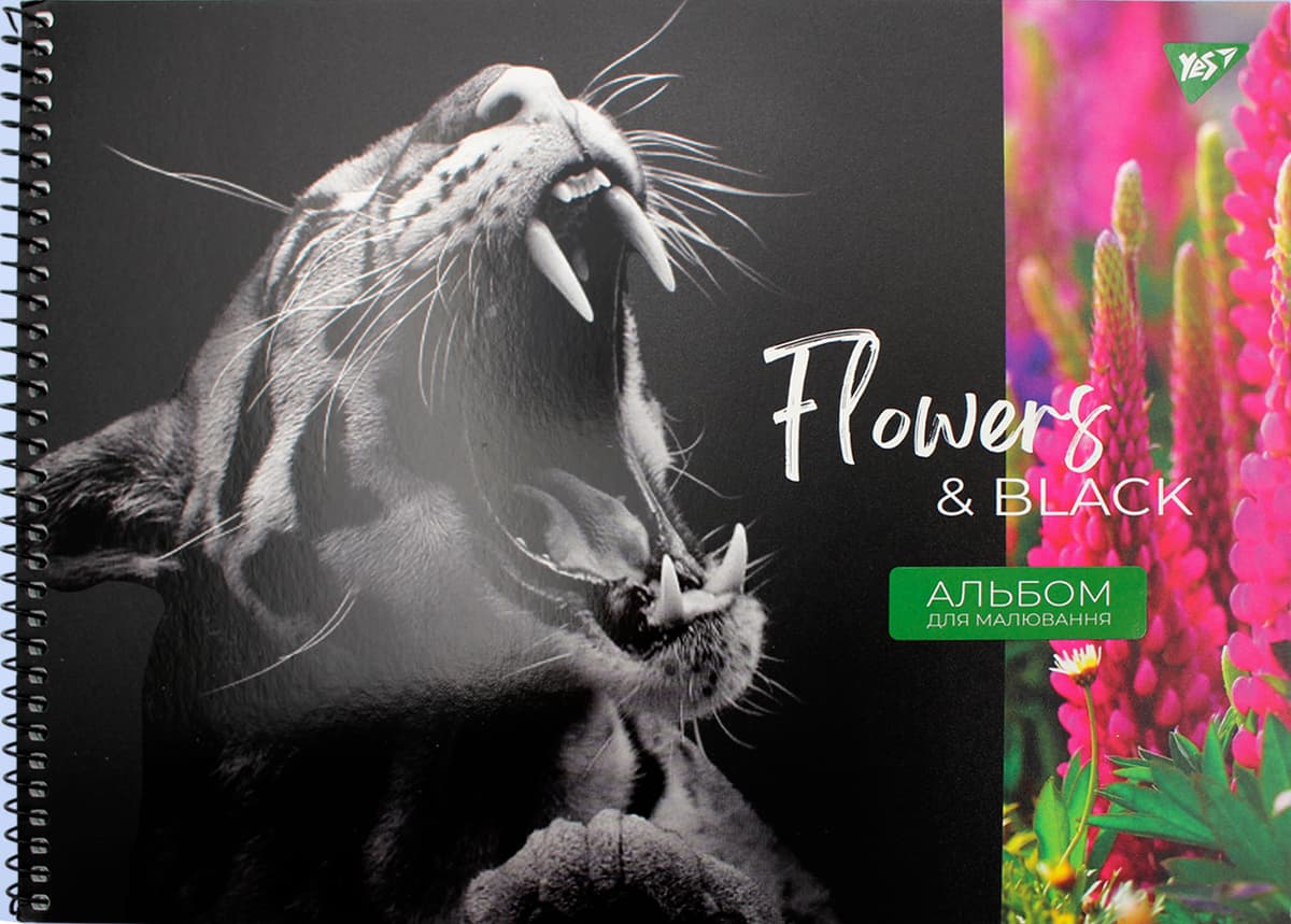 Альбом для малюв. на пруж. 20/120 А4 "Flowers&Black" виб.гібрід.лак №130550/Yes — фото 6