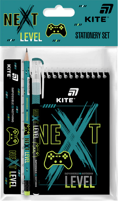 Набір канцтоварів 4 предм. "Kite" Next Level №K26-S03-2 — купити | Канцелярський Сад