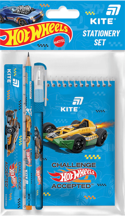 Набір канцтоварів 4 предм. "Kite" Hot Wheels №HW26-S03 — купити | Канцелярський Сад