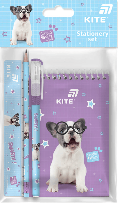 Набір канцтоварів 4 предм. "Kite" Studio Pets №SP26-S03 — купити | Канцелярський Сад