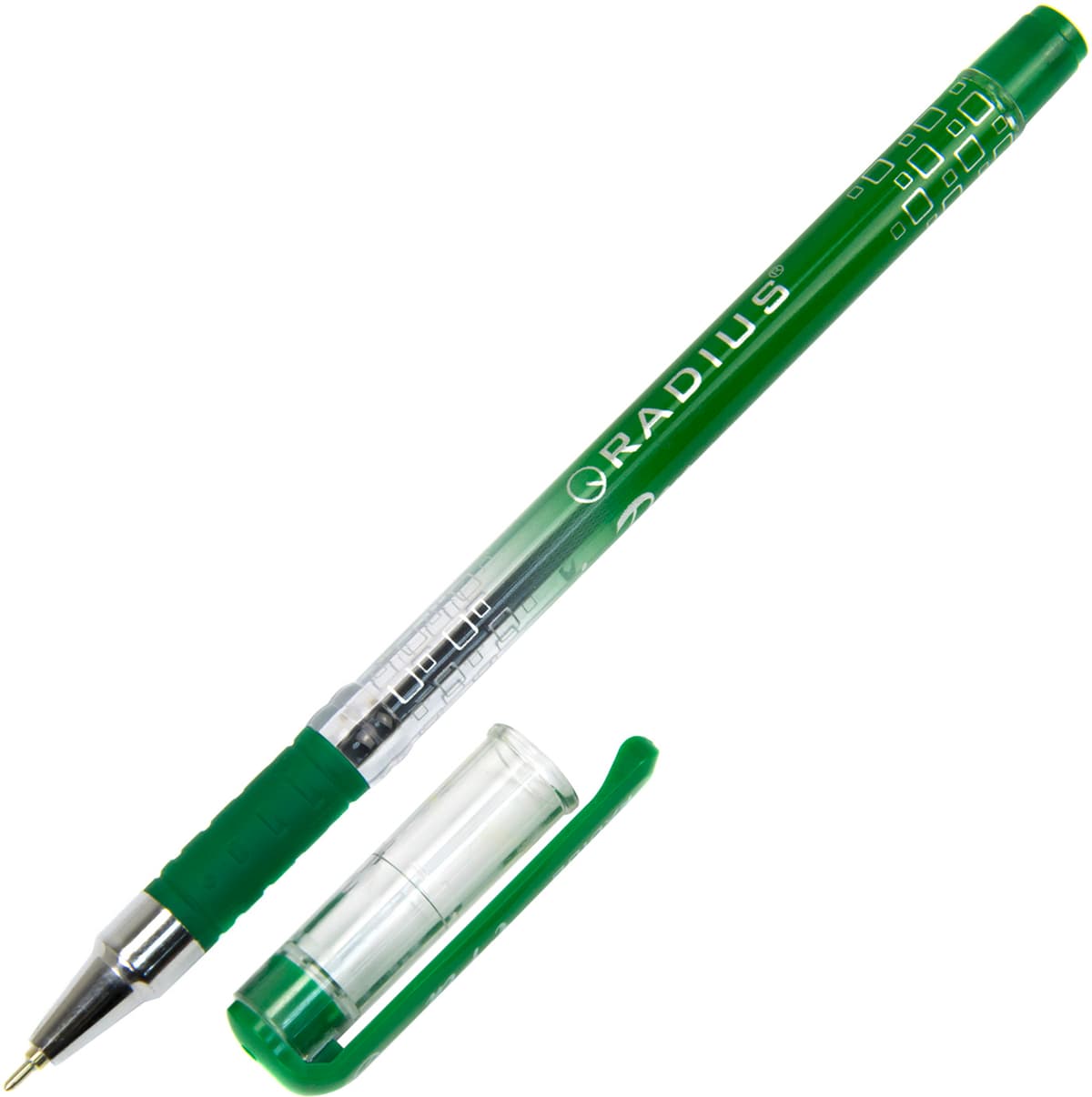 Ручка кульк. "Radius" №0184 I-pen 0,7мм зелена,напівпрозор. корпус — фото 3