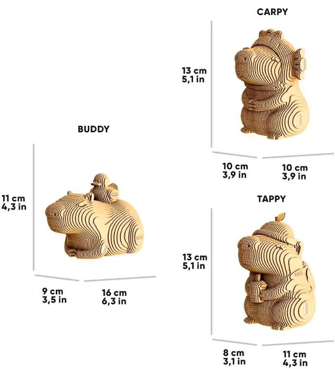 Пазли 3D "Cartonic" Capybara Trio — фото 9