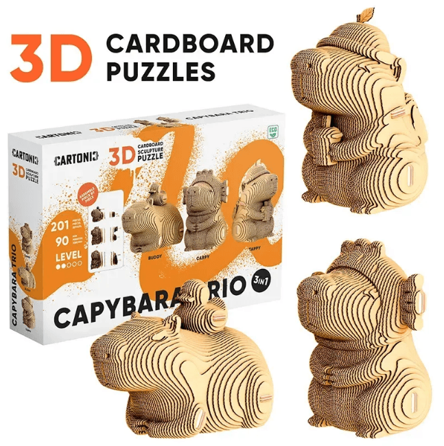 Пазли 3D "Cartonic" Capybara Trio — фото товару | Канцелярський Сад