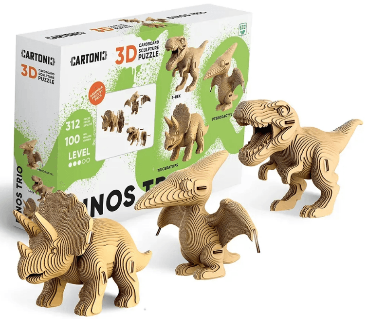 Пазли 3D "Cartonic" Dinos Trio — фото товару | Канцелярський Сад