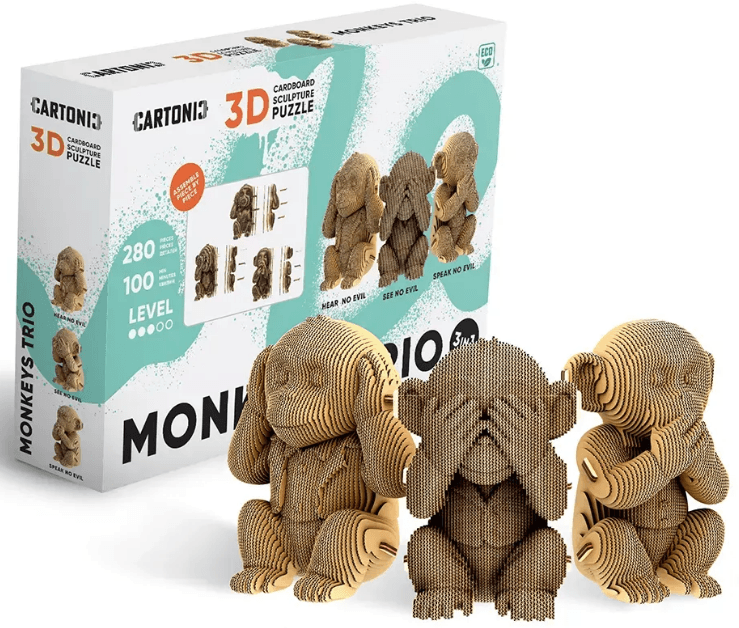 Пазли 3D "Cartonic" Monkeys Trio — купити | Канцелярський Сад