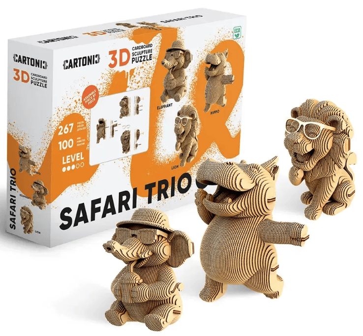 Пазли 3D "Cartonic" Safari Trio — купити | Канцелярський Сад