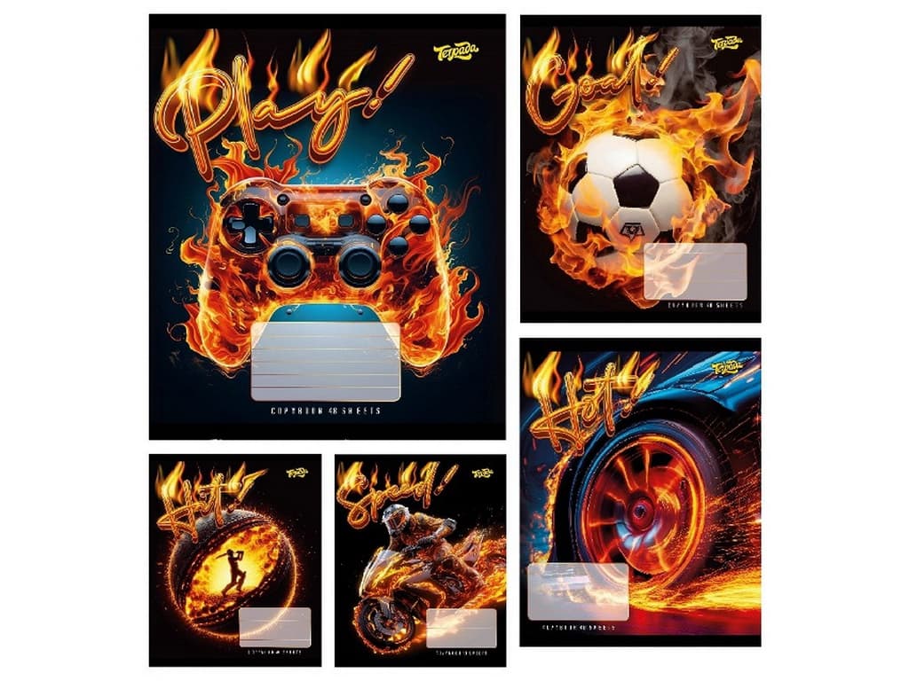 Зошит 48арк. кліт. /ТВ/ "SportFire" №ТА61514 — купити | Канцелярський Сад