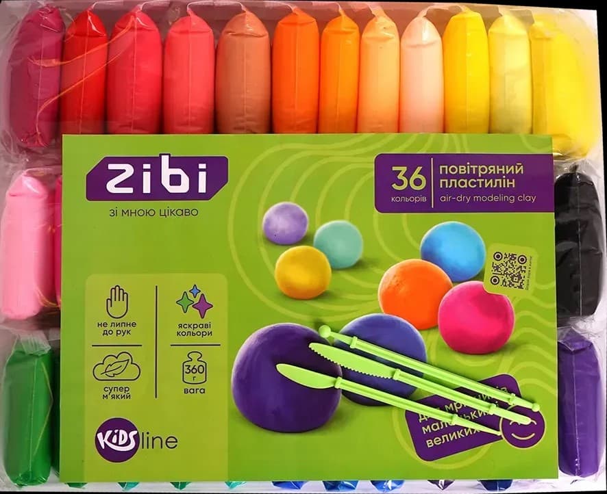 Набір для ліплення "Zibi" Kids з повітряним пластілином 36кольор. №ZB.6298 — фото товару | Канцелярський Сад