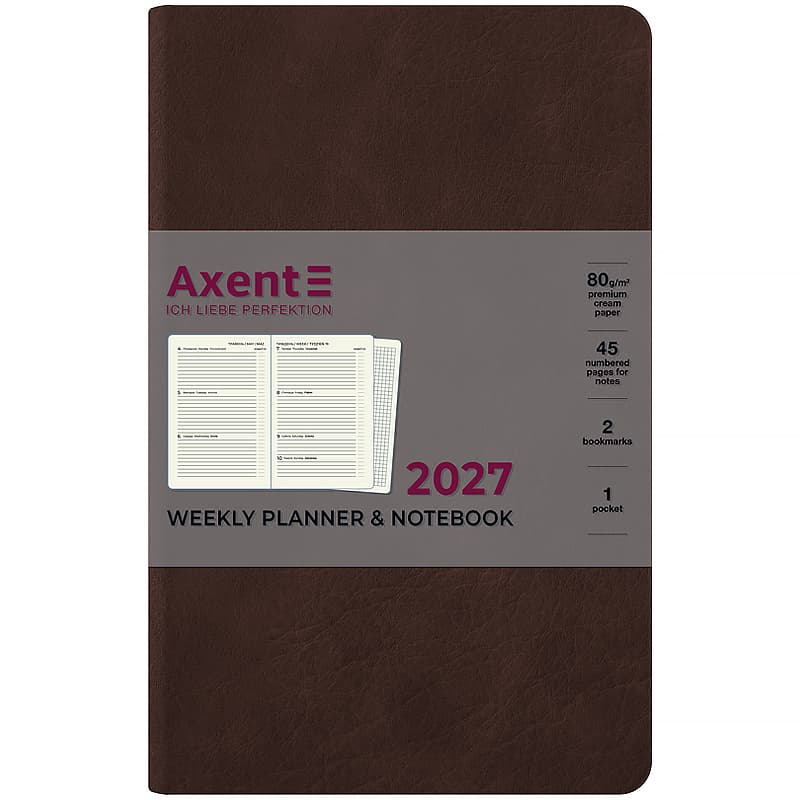 Щотижн. В6 "Axent" дат2027 Partner Soft Cloud,коричневий №8537-27-1-A — купити | Канцелярський Сад
