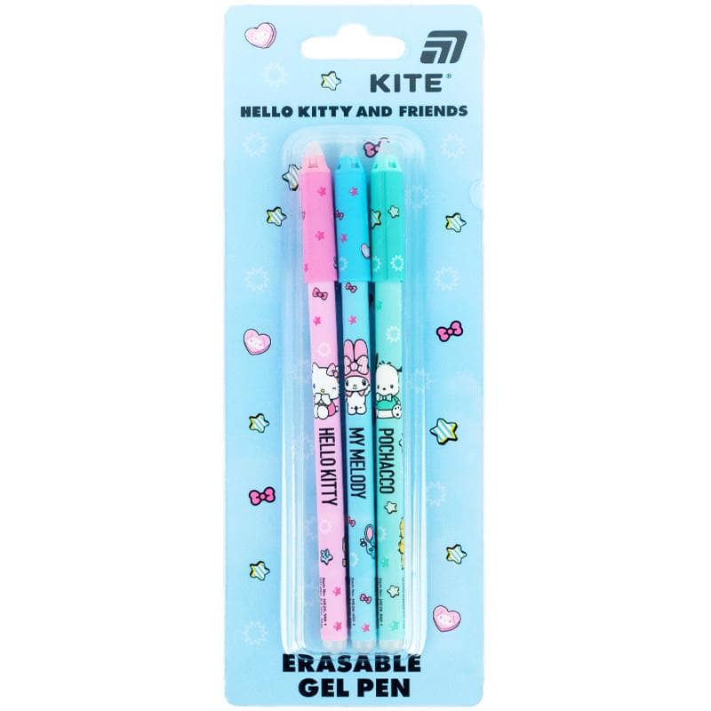 Набір ручок гел. "Kite" №HK26-350-1/3BL Hello Kitty and Friends"пиши-стирай"0,5мм синя — купити | Канцелярський Сад