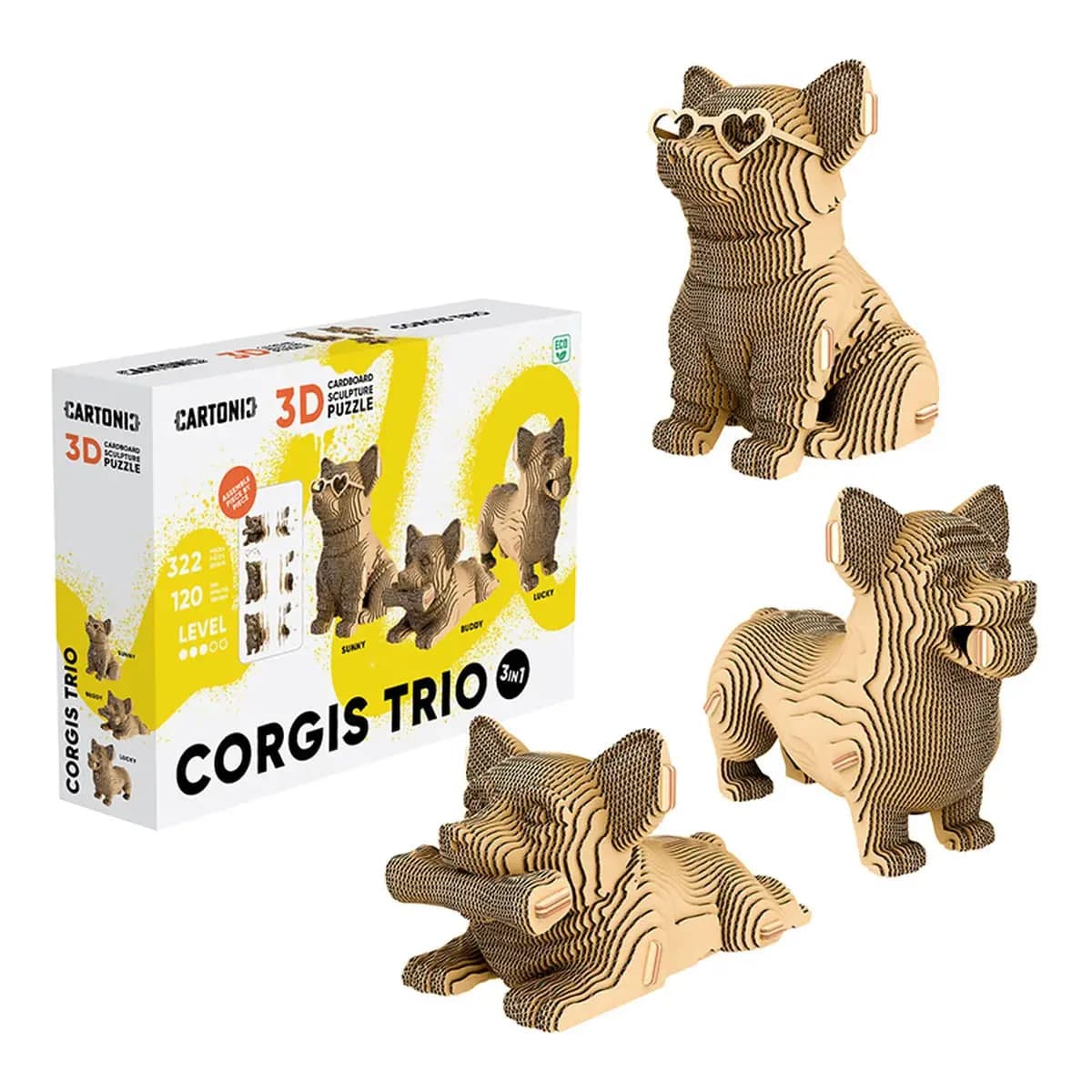 Пазли 3D "Cartonic" Collectible Corgis Trio 322дет. — фото товару | Канцелярський Сад