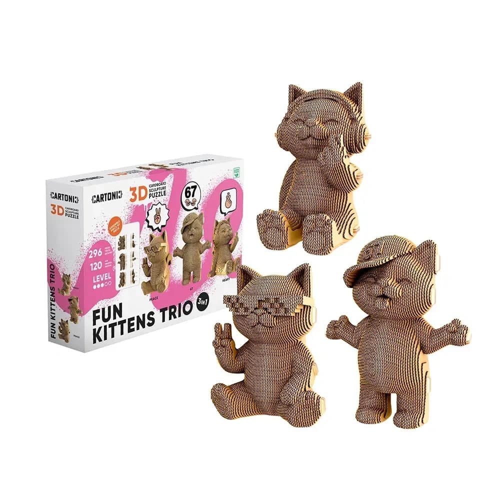 Пазли 3D "Cartonic" Collectible Fun Kittens Trio 296дет. — купити | Канцелярський Сад