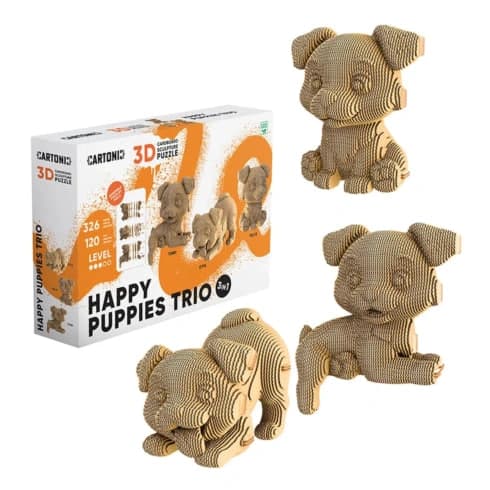 Пазли 3D "Cartonic" Collectible Happy Puppies Trio 326дет. — купити | Канцелярський Сад
