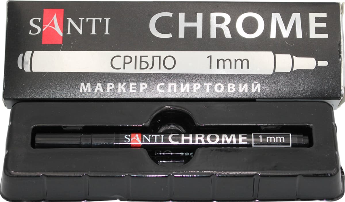 Маркер дзеркальний "Santi" №390775 "Chrome" 1мм,срібло — фото 8