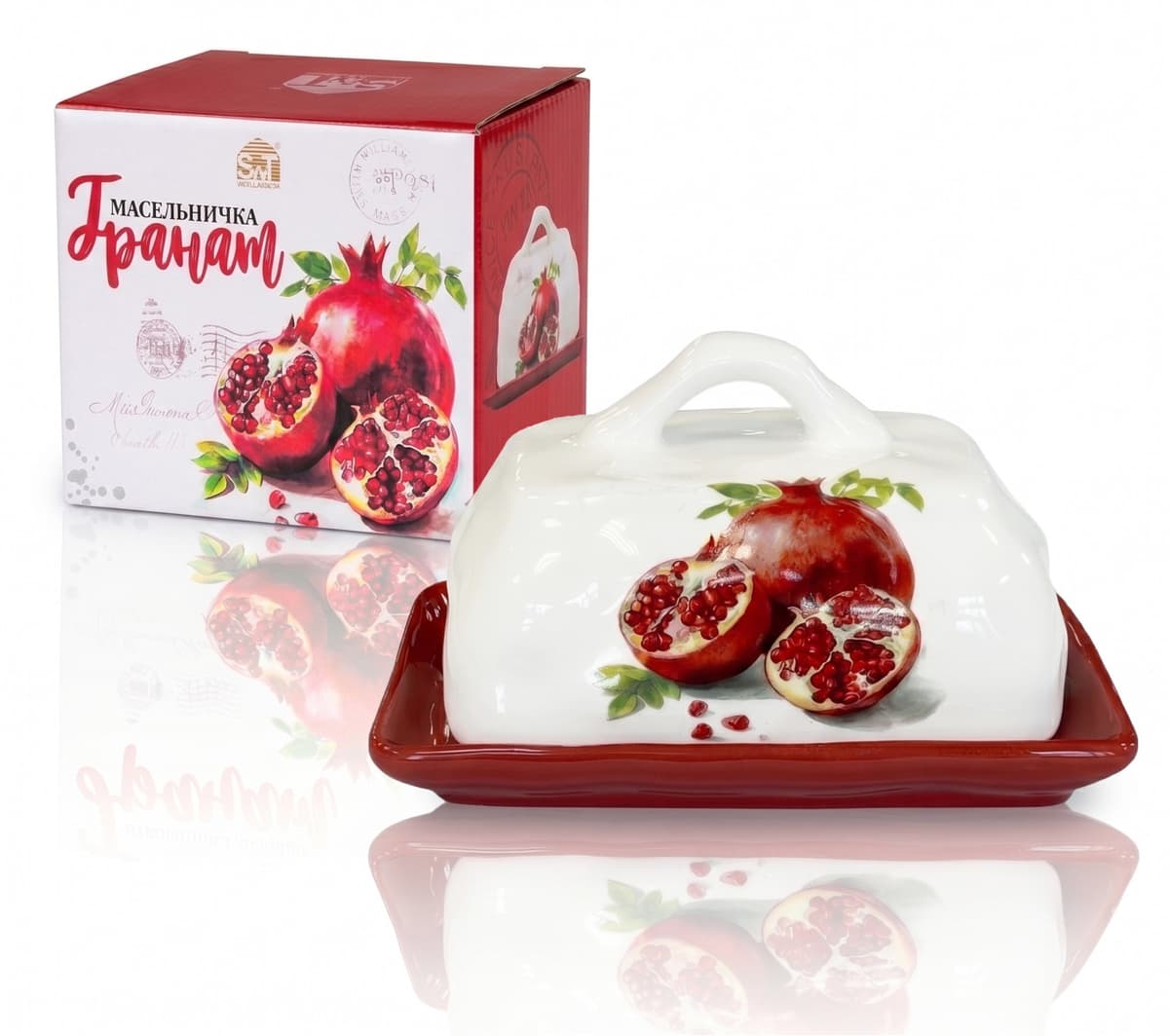 Маслянка керам. "Гранат" 16х13х10см №700-02-24/S&T — купити | Канцелярський Сад