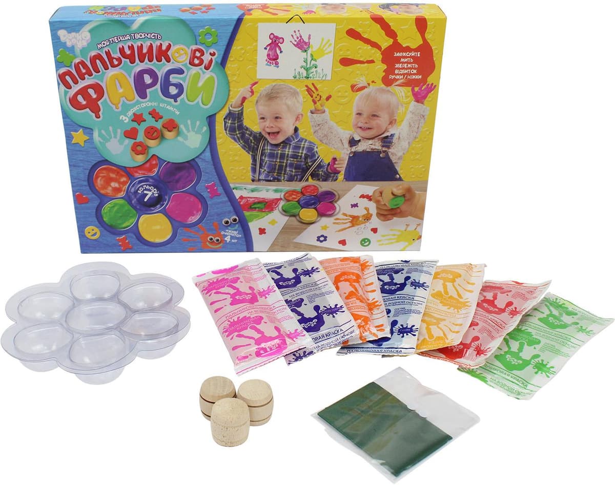 Фарби пальчикові 7кольор. "Моя перша творчість" №PK-01-02./DankoToys — фото 11