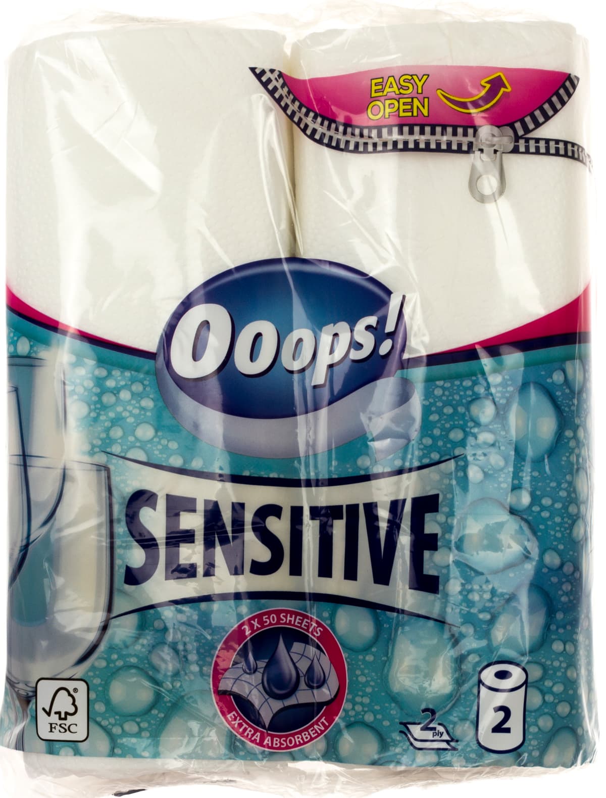 Рушник паперовий "Ooops" Сенсетів 2шар. 50арк. (2шт) №1098 — купити | Канцелярський Сад
