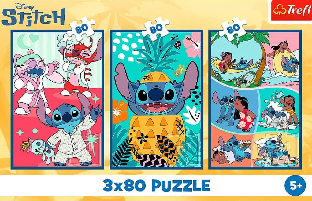 Пазли Trefl 3x80ел. Lilo&Stitch Світ Cтіча №34885 — купити | Канцелярський Сад
