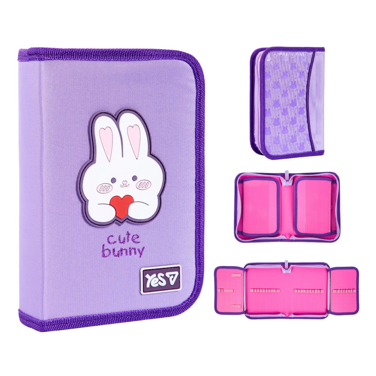 Пенал "Yes" Cute Bunny тв.,одинар.,2клап. №HP-04/533740/Р-26 — купити | Канцелярський Сад
