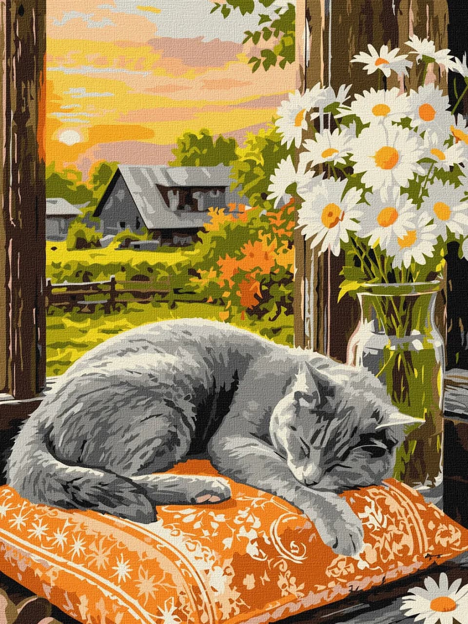 Картини по номерах акрил. "Котячий сон" 30х40см №KHO6974/Ідейка — купити | Канцелярський Сад