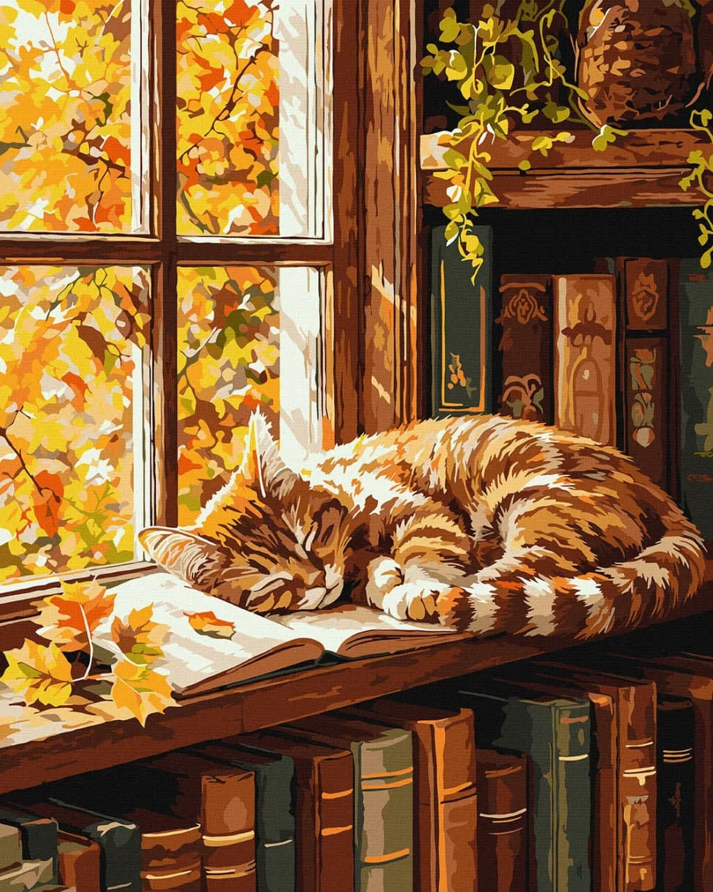 Картини по номерах акрил. "Кіт та книга" 40х50см №KHO6978/Ідейка — фото товару | Канцелярський Сад