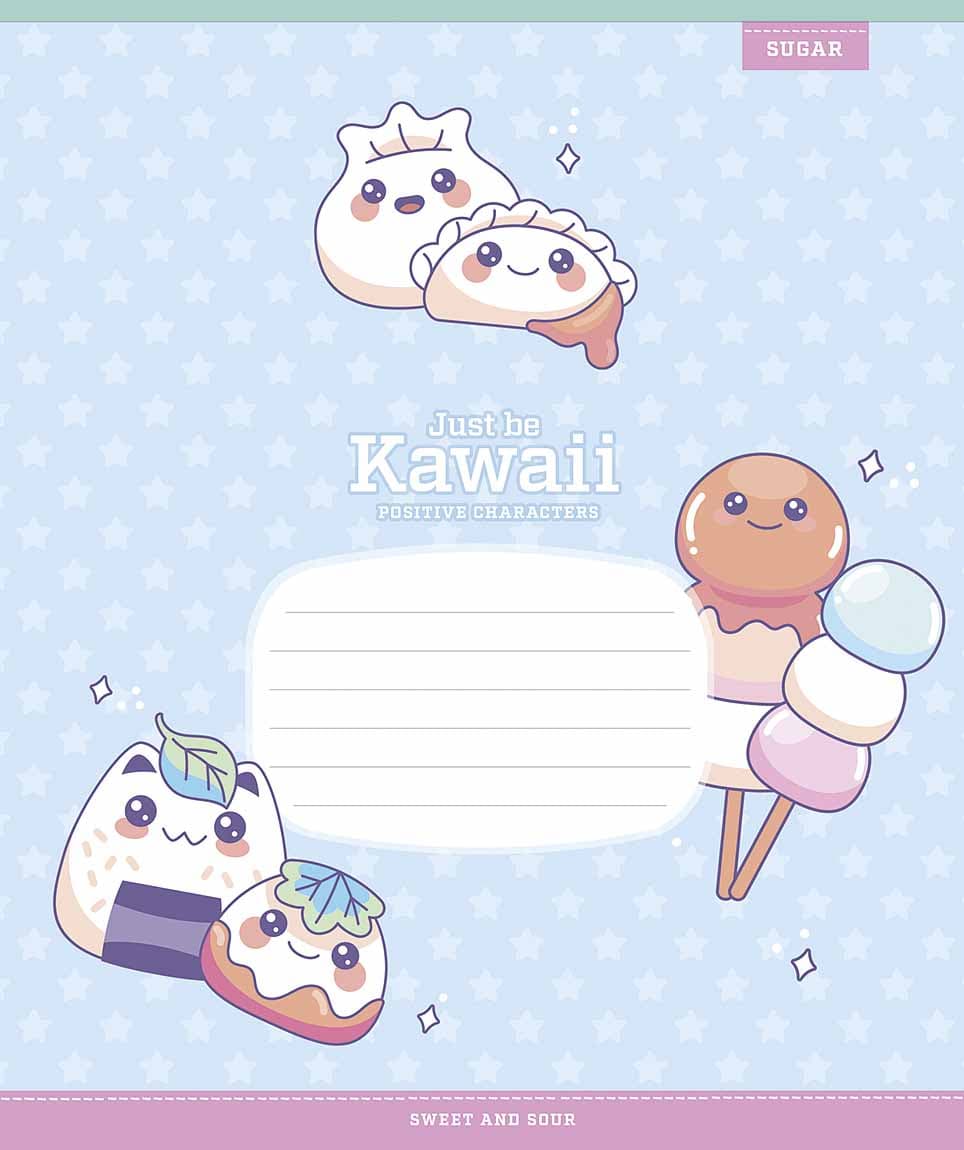 Зошит 12арк. кліт. Школярик "Just be Kawaii" глітер №012-3408K — фото 5