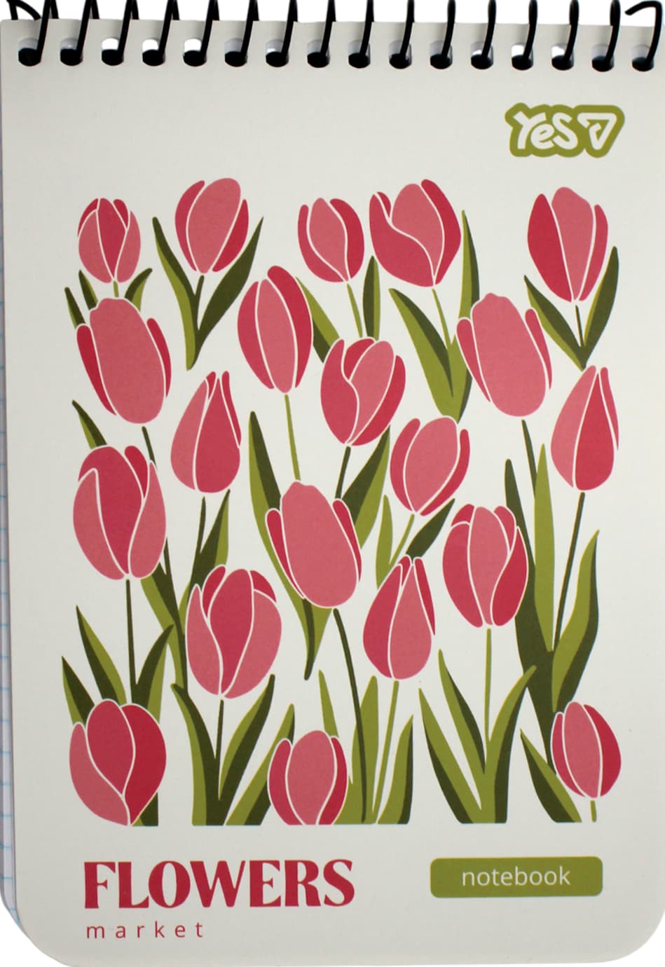 Блокнот пруж. А6 80арк. кліт. карт. обкл. ВД-лак Flowers.Soft Petals №152493/Yes — купити | Канцелярський Сад