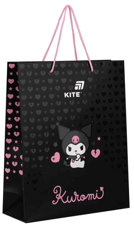 Пакет подарунковий папер. 26х32см Kuromi №HK26-266-2/Kite — купити | Канцелярський Сад