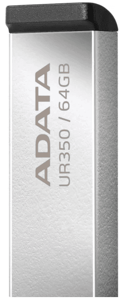 Флеш-пам`ять 64GB "Adata" UR 350 64Gb USB3.2 silver/black №5129 — купити | Канцелярський Сад