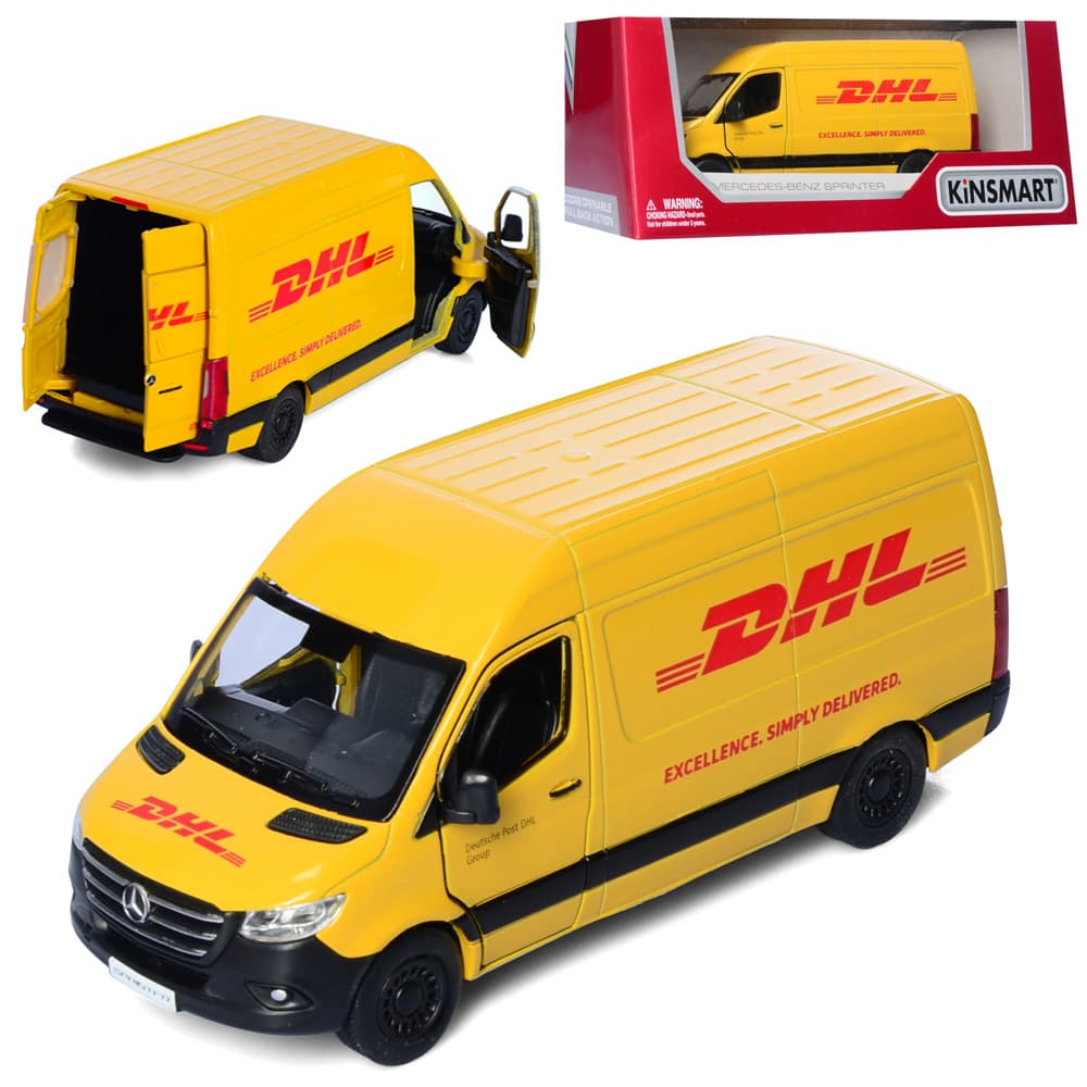 Машина метал. "Kinsmart" Mercedes-Benz Sprinter DHL Edi,в кор-ці,16х7х8см №KT5429W — купити | Канцелярський Сад