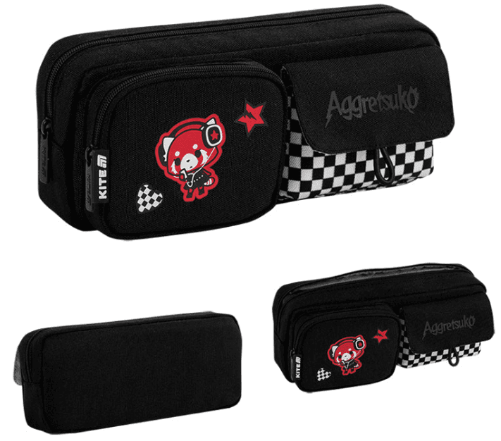 Пенал "Kite" Aggretsuko 1від.,м'який №AR26-2701 — купити | Канцелярський Сад
