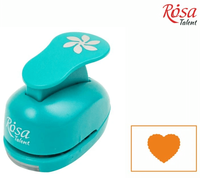 Дирокол "Rosa Talent" Серце фігурне 2,5см №881030 — купити | Канцелярський Сад