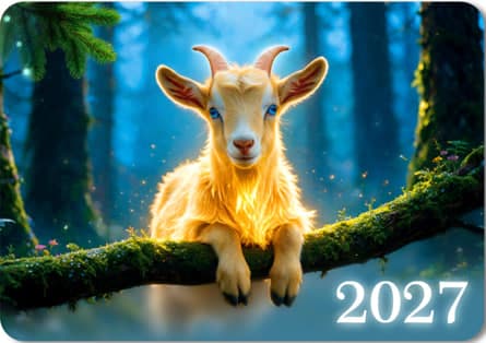 Календар кишеньковий "Коза" 2027 двостор. софт тач лам. — купити | Канцелярський Сад