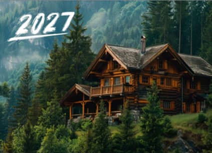 Календар кишеньковий "Будинок в лісі" 2027 двостор. софт тач лам. — купити | Канцелярський Сад