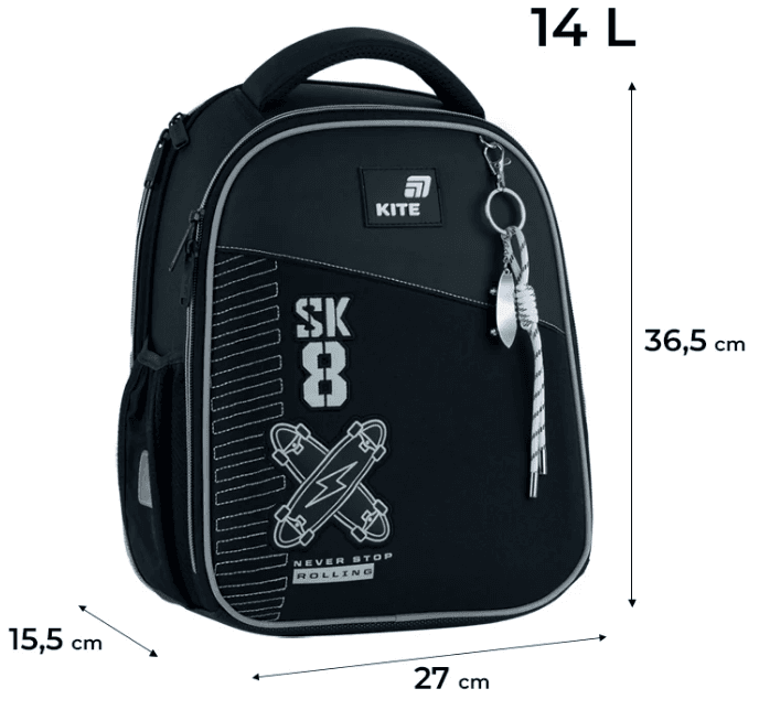 Рюкзак каркасний "Kite" Education Skate 2від.,2карм. №K26-555S-7 — фото 4
